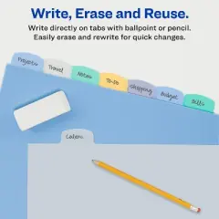 Avery Big Tab Write & Erase Durable Plastic Dividers for 3 Ring Binders, 8-Tab Sets, Pastel Multicolor, 3 Sets (31351)