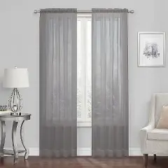 Kate Aurora Premium Rod Pocket Sheer Voile Single Window Curtain Panel