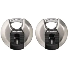 Master Lock - Ball Bearing Locking Disk Padlock Keye - Steel - 2-3/4 in. (2 Pack)