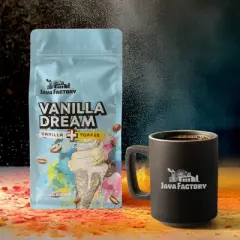 Java Factory Vanilla Dream Flavored Ground Coffee Bags, 10 oz ea, 6 pack