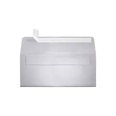LUX 4 1/8" x 9 1/2" #10 80lbs. Square Flap Envelopes Silver Metallic 50/Pack 5360-06-50