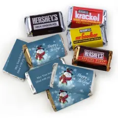 124 Pcs Christmas Candy Chocolate Party Favors Hershey's Miniatures & Kisses by Just Candy (1.52 lbs, Approx. 124 Pcs) - Jolly Snowman