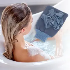 Unique Bargains Double Side Shower Gloves for Bathroom for Shower 8.66"x5.51" 1 Pc