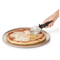 OXO Softworks Pizza Wheel: Stainless Steel Pizza Slicer & Roller, Dishwasher-Safe, Black Handle