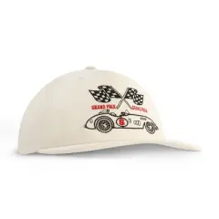 Concept One Women's Racecar Cotton Baseball Hat - White: Adjustable Twill Cap with Hook and Loop Fastener