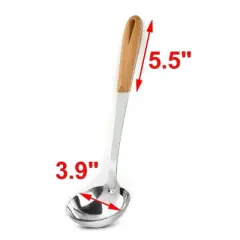 Unique Bargains Canteen Kitchen Wooden Handle Cooking Utensil Soup  Ladle 13.9'' Length