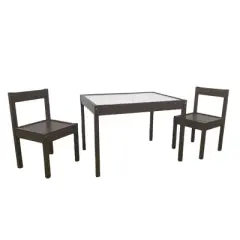 Olive & Opie Gibson Dry Erase Kids' Table and Chair Set - Brown