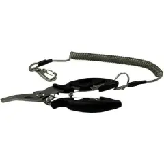 Amber Fight Gear Stainless Steel Fishing Pliers Set with Hook Remover, Braid Cutters, and Split Ring Tip - Saltwater Resistant Tools for Anglers,Black