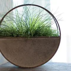Round Metal Wall Planter - Foreside Home & Garden