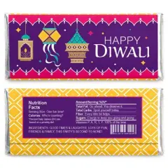 Big Dot of Happiness Happy Diwali - Candy Bar Wrapper Festival of Lights Party Favors - Set of 24