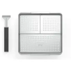 Yukon Glory BBQ 'N SERVE 3 Section BBQ Grill Basket The Grilling Basket Includes a Clip-On Handle