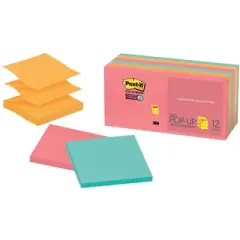 Post-it Pop-Up Original Notes, 3 x 3 Inches, Poptimistic, Pack of 12