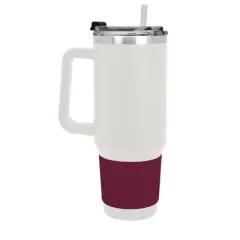 NHL Colorado Avalanche White Colossus Travel Mug with Team Color Silicon Gripe - 40oz