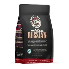 Bones Coffee Company White Russian Ground Coffee Beans Cream & Coffee Liqueur Flavor 12 oz Medium Roast (Ground)