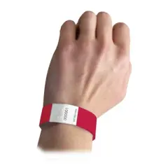 C-Line&reg; DuPont&trade; Tyvek&reg; Security Wristbands, Red, 100/Pack