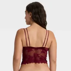 Women's Satin and Lace Removable Pad Longline Bralette - Auden&trade;