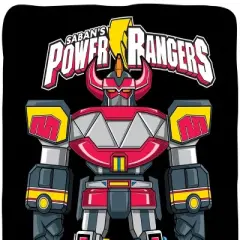 Mighty Morphin Power Rangers Megazord Blanket 46" X 60" Flannel Fleece Throw Multicoloured