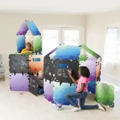 Hearthsong 32-Panel ChalkScapes Indoor Fantasy Forts Kit with 22" sq. Geometric and Chalkboard Panels