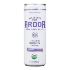 Ardor Blueberry Pom Sparkling Water - Case of 12/12 oz