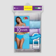 Fruit of the Loom Women's 10pk Cotton Briefs - Colors May Vary