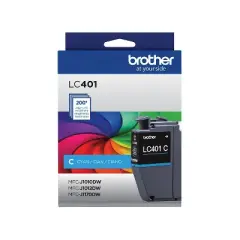 Brother LC401 Cyan Standard Yield Ink Cartridge Prints Up to 200 Pages (LC401CS)