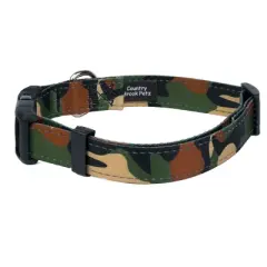 Country Brook Petz Deluxe Woodland Camo Reflective Dog Collar (1 Inch, Large)