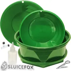 Sluice Fox 7 piece Gold Panning Kit Classifier, Gold Pans, vials, Sniffer Bottle, Tweezers