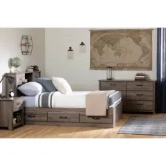 Ulysses Bookcase Headboard with Doors - South Shore