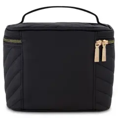 Daisy Fuentes Women's Quilted Makeup Bag - Makeup Organizer Travel Bag, Cosmetic Bag, Toiletry Bag, Square Train Case