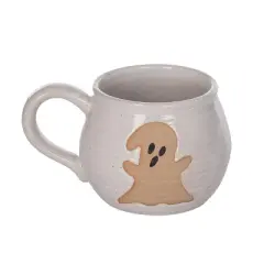 Transpac Stoneware Ghost Mug 12.5oz Multicolor Ceramic Drinkware for Halloween Cozy Nights and Spooky Gatherings