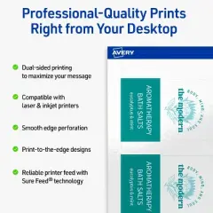 Avery Printable Arched Printable Tags, Sure Feed Technology, 2" x 3-1/2", Glossy White Cardstock, Print-to-The-Edge, Laser/Inkjet Printable, 80 Total