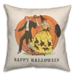 Creative Products Happy Halloween Linen Couple 18 x 18 Indoor / Outdoor Pillow