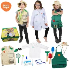 Bintiva Dress Up / Drama Play Trunk Set, Scienctist-Explorer-Gardening