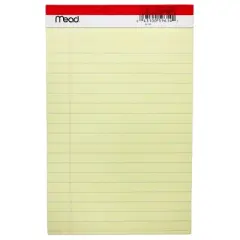 Mead Junior Legal Pad 5&rdquo;x 8&rdquo; (50 Sheets/Pad, 12 Pads) - Legal Note Pads, Pads of Paper