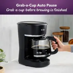Mr. Coffee 12-Cup Programmable Coffee Maker Black: Drip Machine, Dishwasher-Safe, Electric, Paper Filter