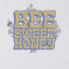 Bee Sweet Honey Crew Neck Short Sleeve Women's White T-shirt