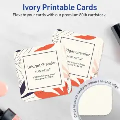 Avery Square Cards with Rounded Corners, 3" x 3", Matte Ivory, 60ct