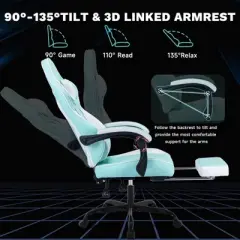 Ergonomic Video Gamer Chairs,Computer Gaming Chairs with Massage Lumbar Support and footrest