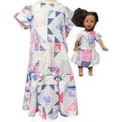 Doll Clothes Superstore Size 14 Matching Girl And Doll Patchwork Print Dress