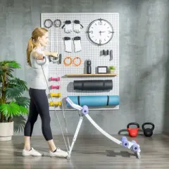Soozier Foldable Ab Machine, Ab Workout Equipment with Four Adjustable Angles and Resistance Bands