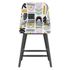Sherrie Counter Height Barstool in Patterns Botanical Helsinki Block Lavender - Skyline Furniture