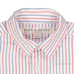 Hope & Henry Baby Seersucker Button Front Romper