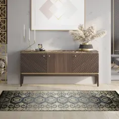 Southwestern Geometric Aztec Non-Slip Indoor Washable Area Rug or Runner by Blue Nile Mills