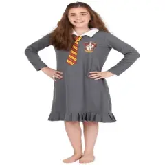 Harry Potter Pajama Girls Hermione Gryffindor Uniform With Tie Fleece Nightgown