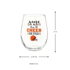 Evergreen Cleveland Browns, 17oz Boxed Stemless Wine