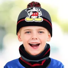 Disney Mickey Mouse Boys' Cold Weather Set - Hat, Gloves and Gaiter (2T-7)