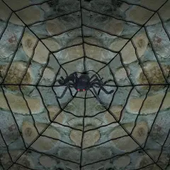 Giant Spider with Web Decoration