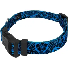 Country Brook Petz Deluxe Blue Polynesian Dog Collar and Leash