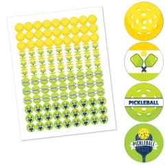 Big Dot of Happiness Let&rsquo;s Rally - Pickleball - Birthday or Retirement Party Round Candy Sticker Favors - Labels Fits Chocolate Candy (1 sheet of 108)