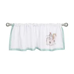 Everyday Kids Precious Moments Noah&rsquo;s Ark Valance &ndash; 60x15&rdquo; Window D&eacute;cor with Giraffes, Tigers, Elephants and Blue Border for Baby and Toddler Boys